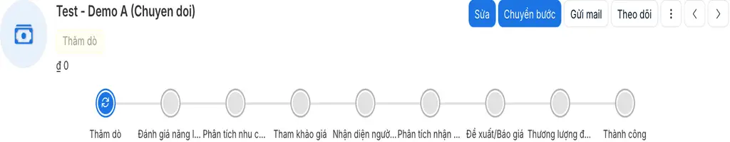 Nhấp nút Sửa trên màn hình chi tiết cơ hội