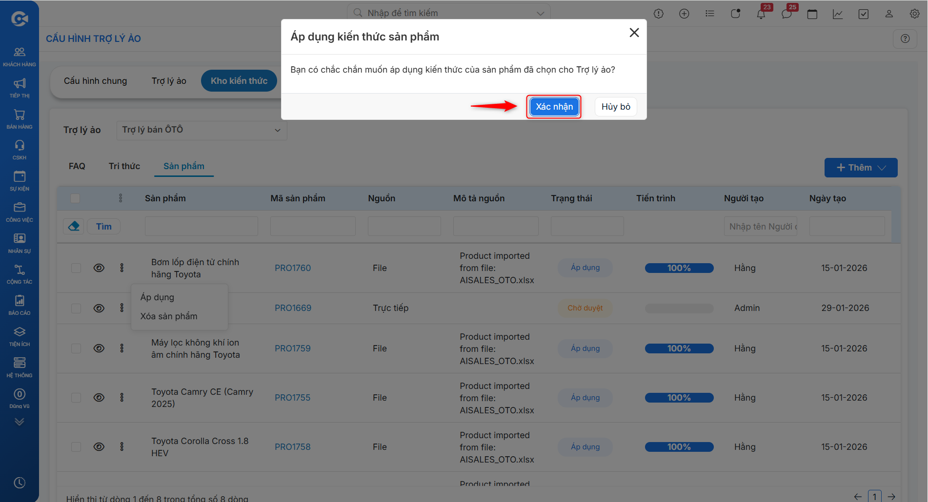 Áp dụng kiến thức đang chờ duyệt