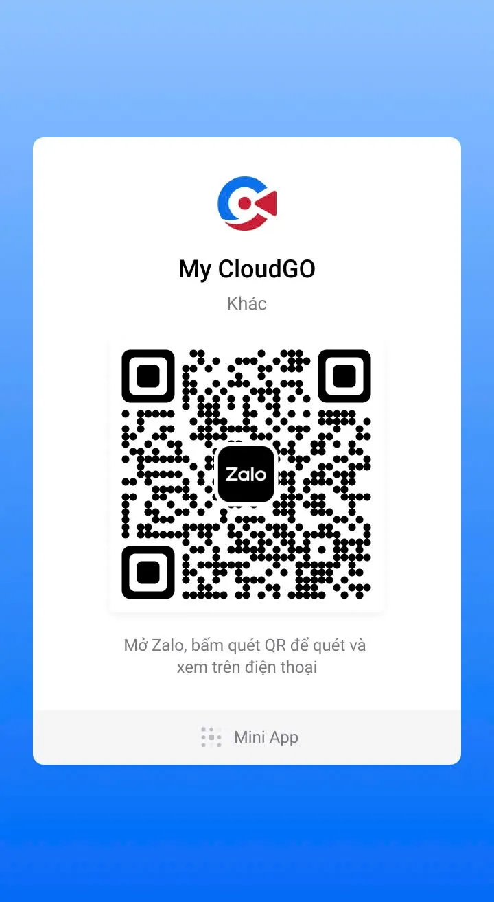 Mã QR mở Mini App My CloudGO trên Zalo