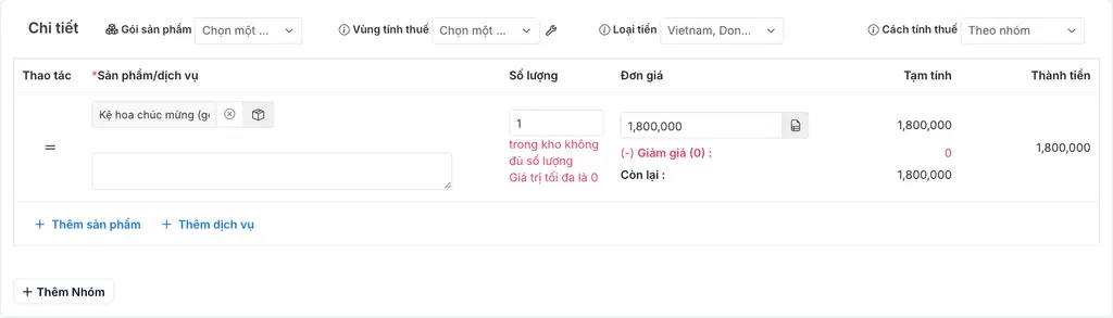 Thêm sản phẩm PRO584 - Kệ hoa chúc mừng (gỗ) 3 vào hóa đơn