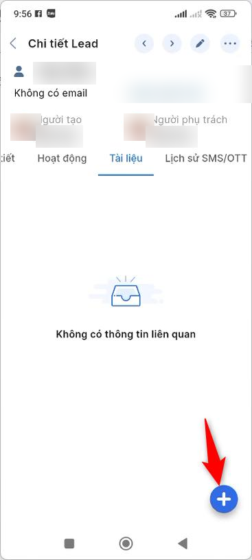 Chuyển sang tab Tài liệu trong màn hình chi tiết