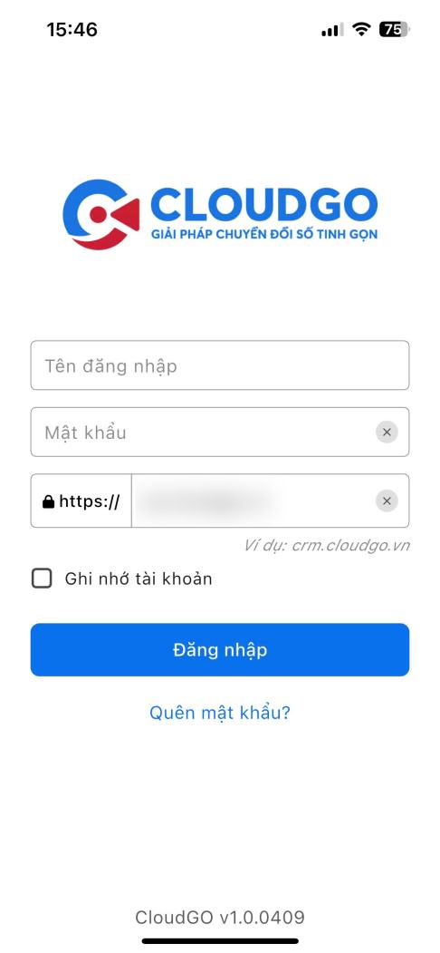 Màn hình đăng nhập sau khi đăng xuất thành công